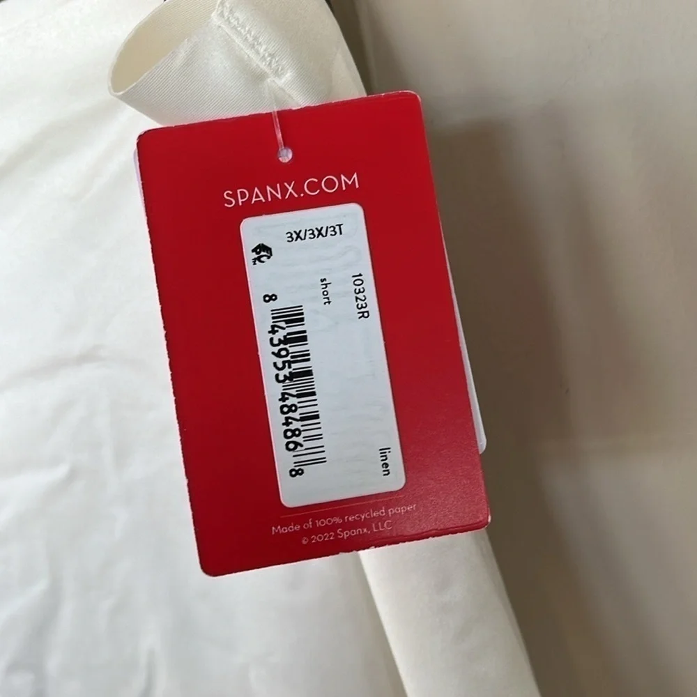 Brand New Spanx Satin Shapewear Linen Short Slimming Liquid Stretch 3X Quick Dry